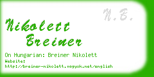 nikolett breiner business card